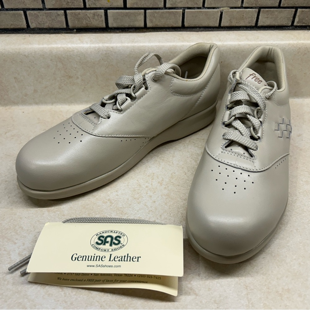 SAS Free Time Bone Leather Comfort Walking Shoes 9s New In Box Arch Support